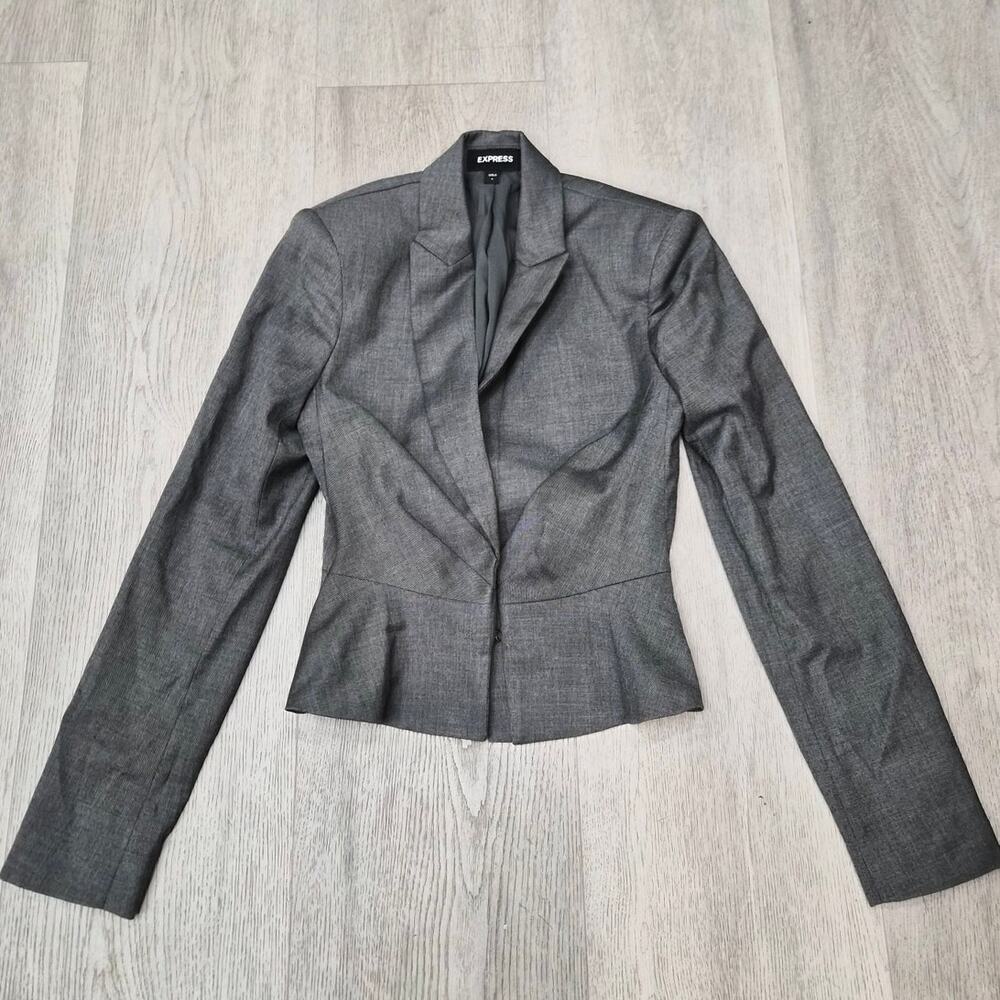 Express Charcoal Grey Work Blazer Size 0/XS